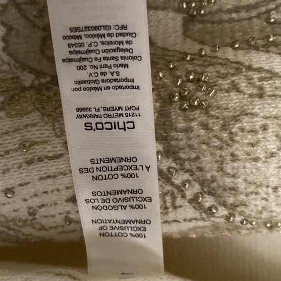 NWOT.  Chicos. Ladies sleeveless lightweight designed sweater. - Picture 7 of 7